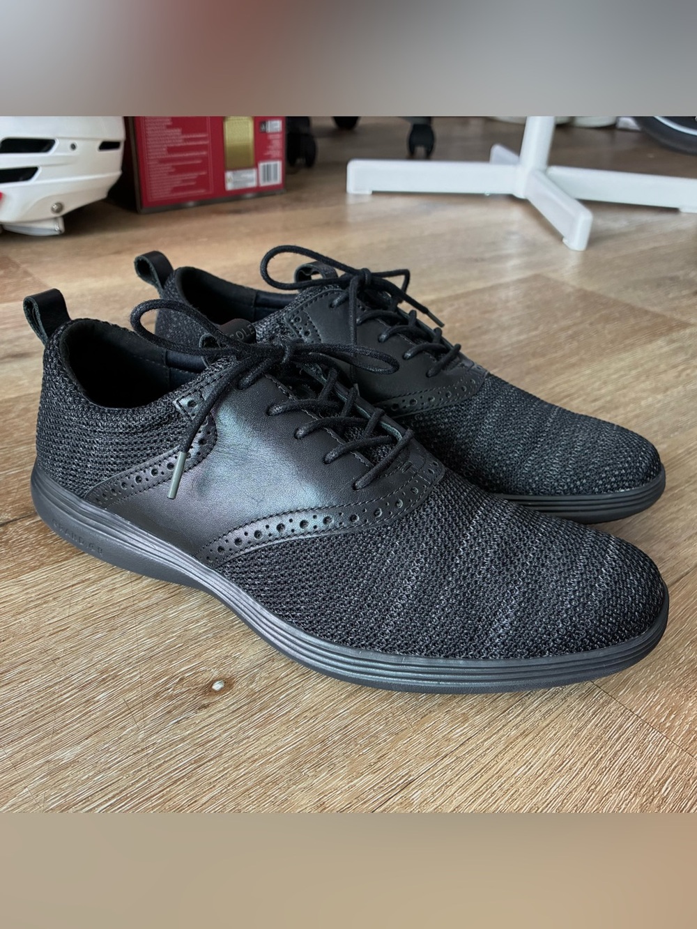 Cole Haan Grand Tour Knit Oxfords Black Mesh Men’s Shoes Size 9.5 M